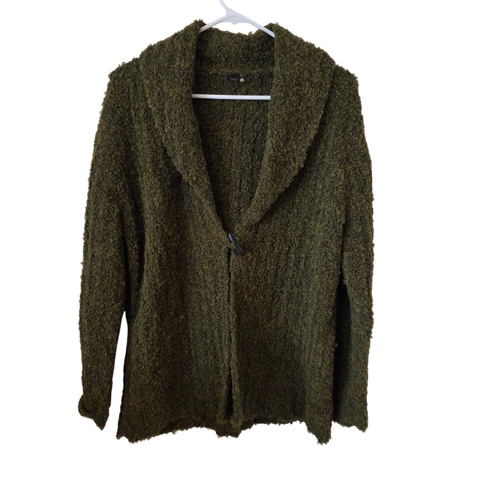 Tabask Womens Alpaca Wool Blend Cardigan Sweater Size Medium Green
